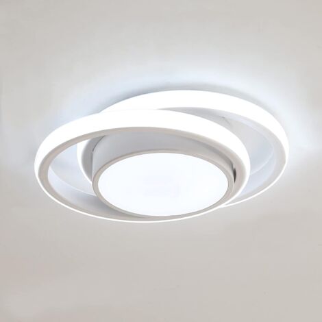 COMELY Round LED Ceiling Light 32W 2350LM, Modern Ceiling Lamp for Hallway, Bedroom, Bathroom, Kitchen, Living Room, Diameter 27cm - White - Cool White Light 6500K