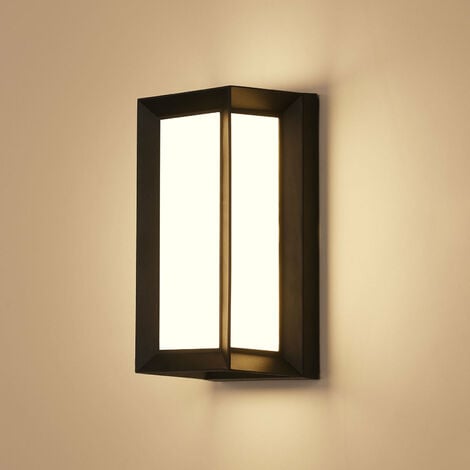COMELY Schwarze LED-Wandleuchte für Innen- und Außenbereich Leistung 18W Warmweiß 3000K Wasserdicht IP65 für Garage, Terrasse und Garten
