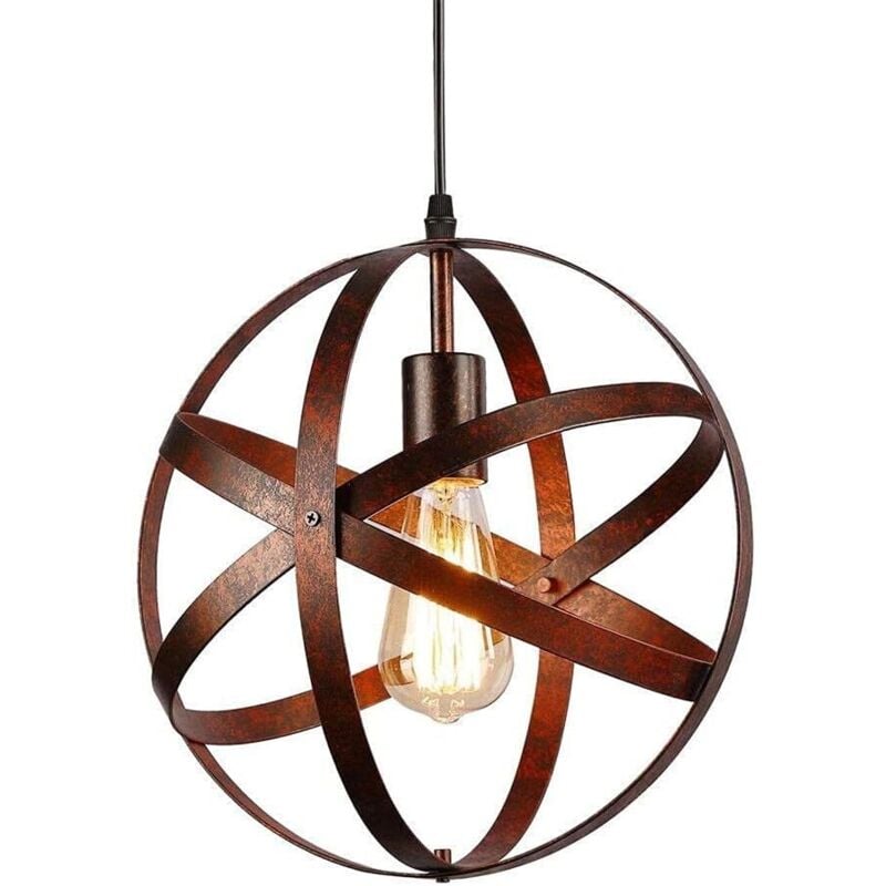 Comely - Suspension Industrielle Vintage E27 Métal Lustre de Cuisine avec Câble Réglable 100CM Pour Escalier Cuisine Salon Café Hôtel - Rouge