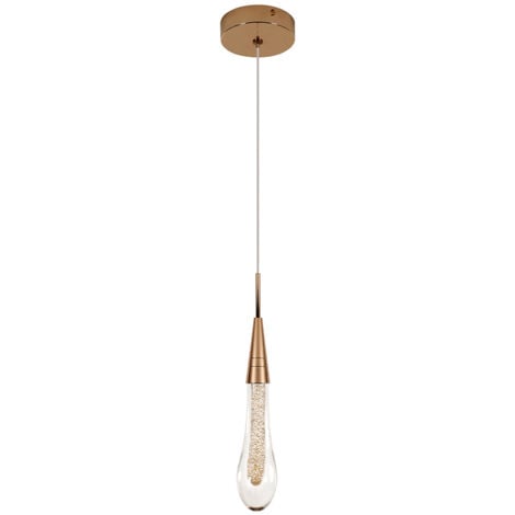 COMELY® Suspension LED, Lustre en Verre Goutte d'Eau Créatif, Plafonnier LED Moderne en Verre Doré pour Chambre Salle à Manger Cuisine Salon, Lumière Chaude