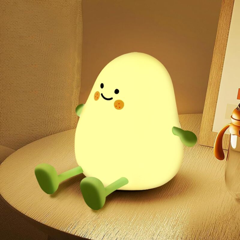 Comely - Veilleuse Enfant en Forme de Poire, Veilleuse Enfant Kawaii , Luminosité réglable , Veilleuse Enfant Rechargeable en Silicone, Veilleuse