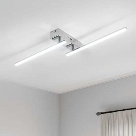 COMELYLED Ceiling Light, 2 Chrome Bulbs, 15W, 1350lm, Modern LED Lighting 6500K, for Living Room, Bedroom, Hallway, Kitchen [Energy Class E]