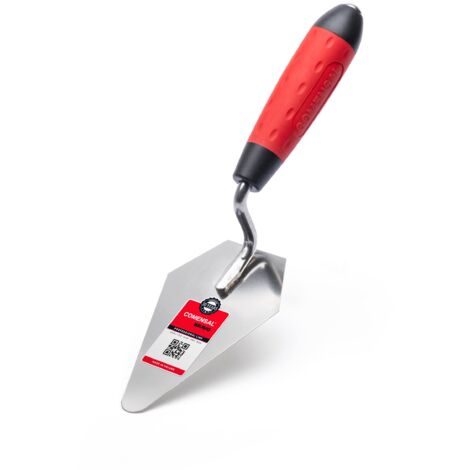 COMENSAL® Cazzuola triangolare 130mm - Cazzuola in Acciaio Inox Inossidabile - Cazzuola da muratore - Cazzuola con manico in gomma – Spatola in Acciaio Inox - Spatola per Stucco - Made in EU