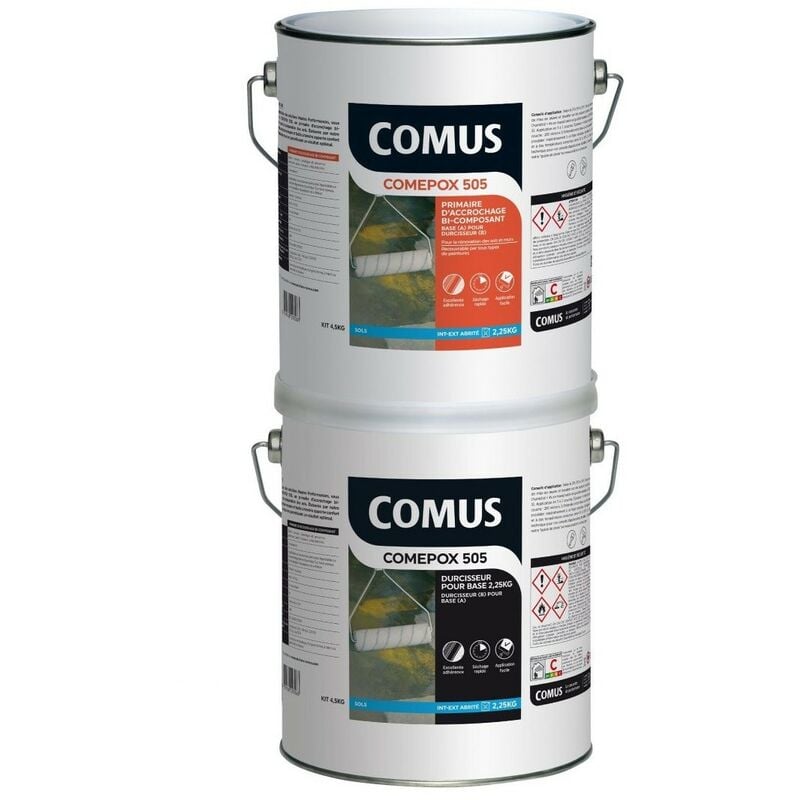 Comus - comepox 505- 4.5 kg Primaire d'accrochage bi composant pour la rénovation des sols et des murs