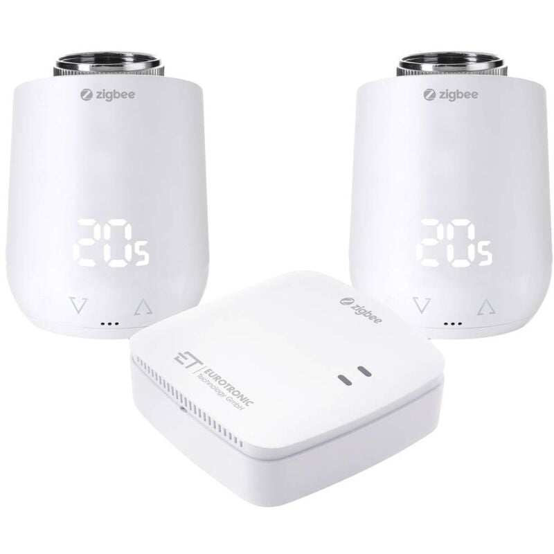 Eurotronic - Comet Zigbee Starterset 2+ Gateway 700241 Pack de têtes thermostatiques électronique