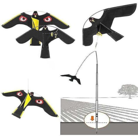 LARGEIGHT Cometa repelente de aves con forma de halcón volador para jardín, decoración del hogar y protección de granjas.