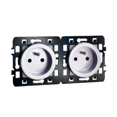 COMETE Prise Double 2P+T Pré-câblée SILVER EUR'OHM 61363