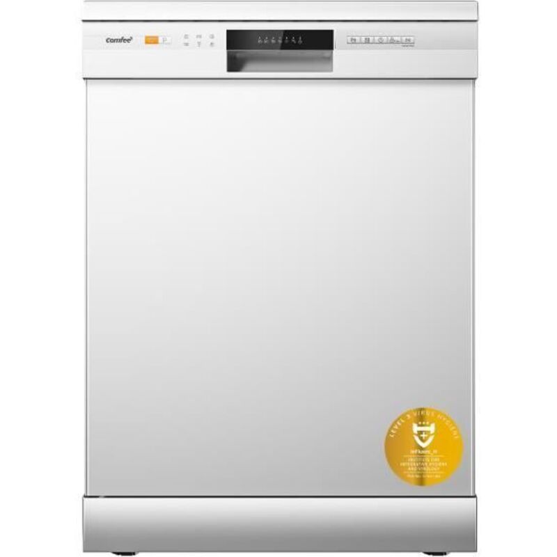 Comfee - Lave-vaisselle pose libre 60cm 49dB avec 12 couverts, 8 programmes Commande Bouton ou par téléphone