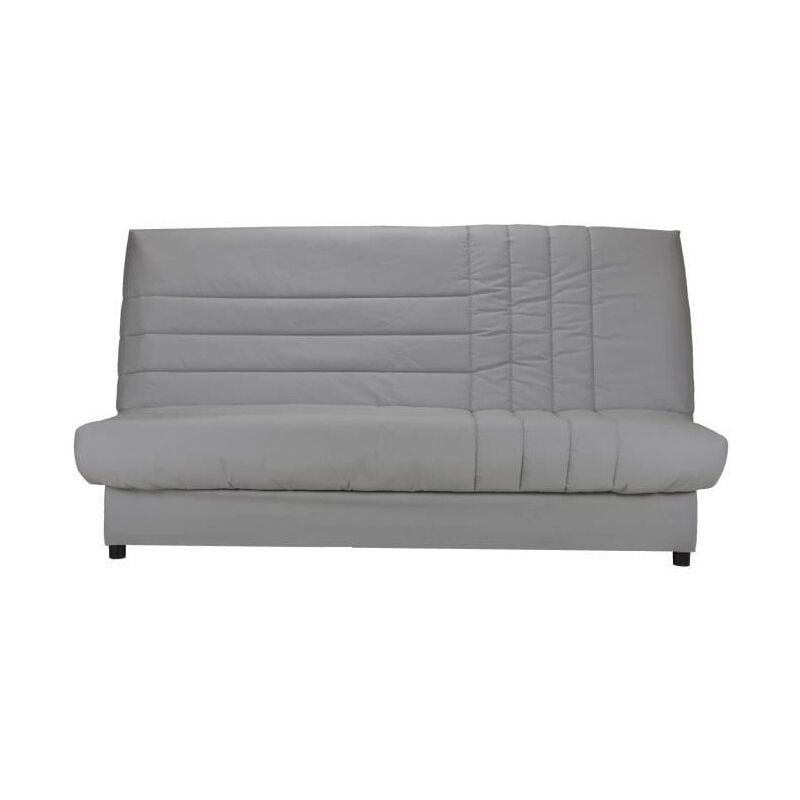 Les Tendances - beija Banquette clic-clac 3 places - Comfort bultex - l 192 x p 95 cm - Tissu gris