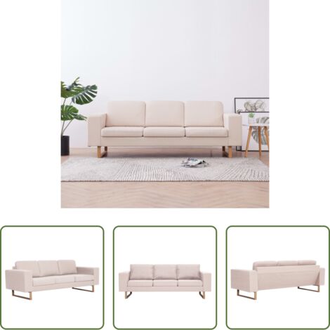 Comfort -  Divano a 3 Posti in Tessuto Crema