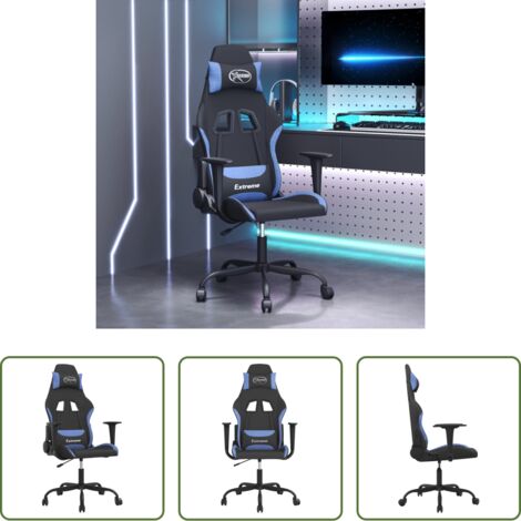 Comfort gaming -  Sedia da Gaming Nero e Blu in Tessuto