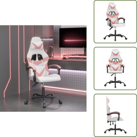 Comfort gaming - vidaXL Sedia da Gaming Bianco e Rosa in Similpelle - Sedia reclinabile