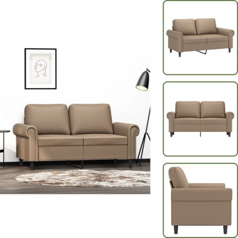 Comfort seduta - vidaXL Divano a 2 Posti Cappuccino 140 cm in Similpelle - Divano cappuccino