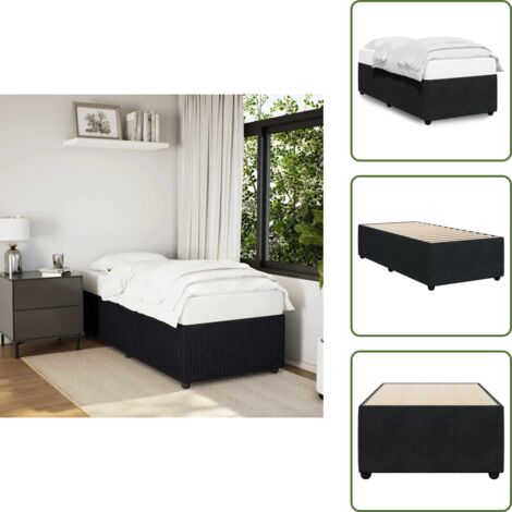 Comfort - vidaXL Giroletto Nero 90x200 cm in Velluto - Letto