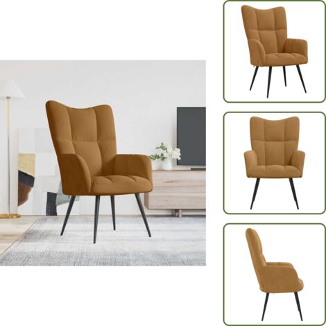 Comfort - vidaXL Poltrona Relax Marrone in Velluto - Gommapiuma