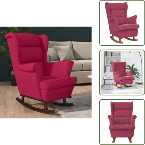 Comfort - vidaXL Sedia a dondolo con schienale alto in velluto rosso vino - Poltrona da soggiorno