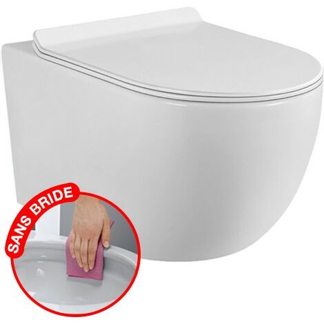 COMFORT - WC sospeso senza flangia con fissaggi invisibili + sportello estraibile ultrasottile + freno di caduta