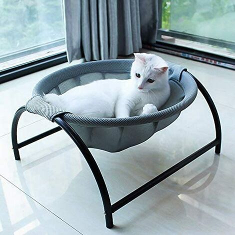 Comfortable Cat Bed - Washable Cat Hammock Anti Stress Cat Cushion Sleeping Furniture Window Beds Pouf Baskets Soothing Radiator Pets Bed for Cats and Small Dogs 42x45x23cm Gray