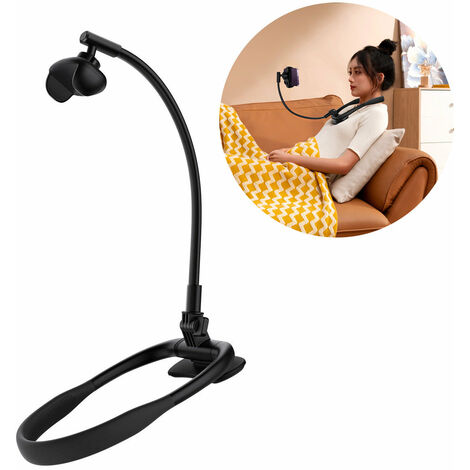 ComfortJoy Series Universal-Telefonständerhalter für den Hals, Schwarz