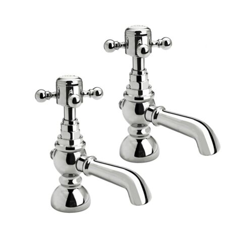 Comfrey Luxury Traditional Style Bath Taps Pair Cross Head Victorian Style