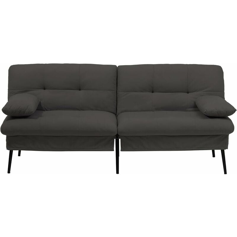 Comhoma - canapé Convertible en Peluche, canape 3 Places, Style Moderne, pour Salon, Appartement, Petit Espace,Pieds en métal 172 1045 94cm,Noir