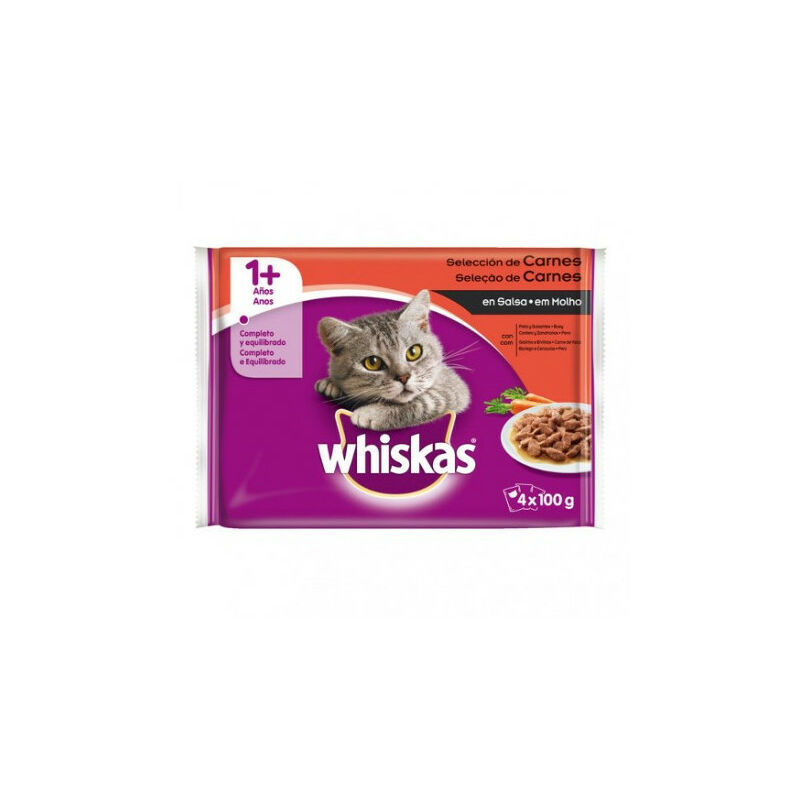 

Mars - Comida Húmeda para Gato, Whiskas Selección de Carne, 4 Bolsas 13 UDS