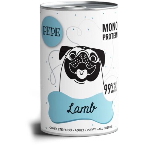 Comida h煤meda para perros Paka Zwierzaka Pepe Lamb 99% cordero 6x400g