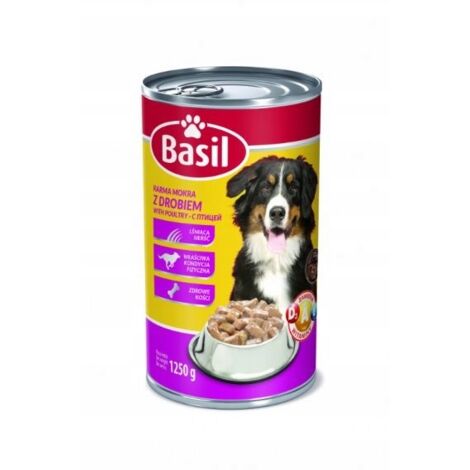 Comida húmeda de albahaca 1250g con aves para perros 1 ud.