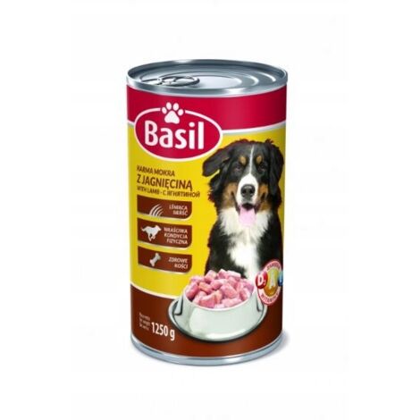 Comida húmeda de albahaca 1250g con cordero para perros 1 ud.