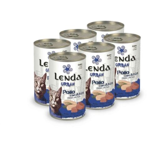 Comida Húmeda de Pollo con Atún para gato Lenda Urban 6x400 gr