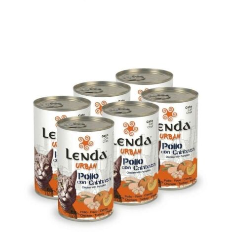 Comida Húmeda de Pollo con Calabaza para gato Lenda Urban 6x400 gr