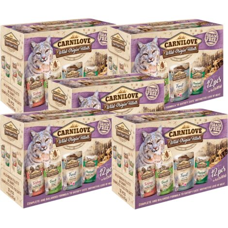 Comida húmeda para gatos Carnilove Cat Pouch MULTIPACK 60x85g