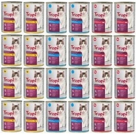 Comida húmeda para gatos TROPI MEZCLA DE SABORES 24 uds x 415g lata gato