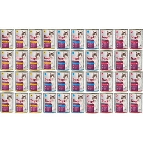 Comida húmeda para gatos TROPI MEZCLA DE SABORES 40 uds x 415g lata gato