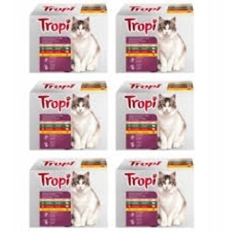 Comida húmeda para gatos TROPI sobre 100 g mezcla de sabores 72 uds