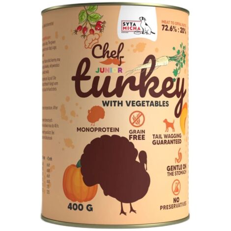 Comida húmeda para perros SYTA MICHA pavo con verduras junior 400g