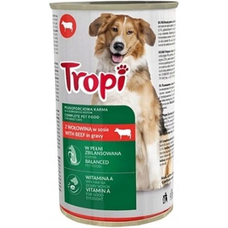 Comida húmeda para perros TROPI con carne de res en salsa 415 g CARNE DE RES perro