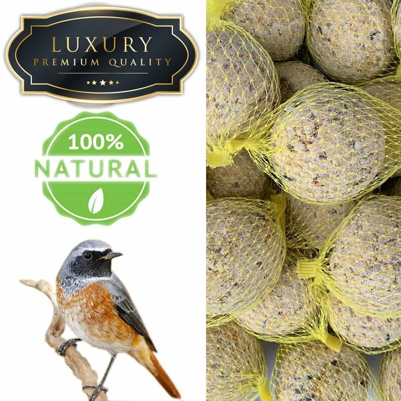 

Comida para pájaros Tit Dumplings 100 piezas incl. red 90g PREMIUM Comida para pájaros de todas las temporadas Dumplings Comida para pájaros de