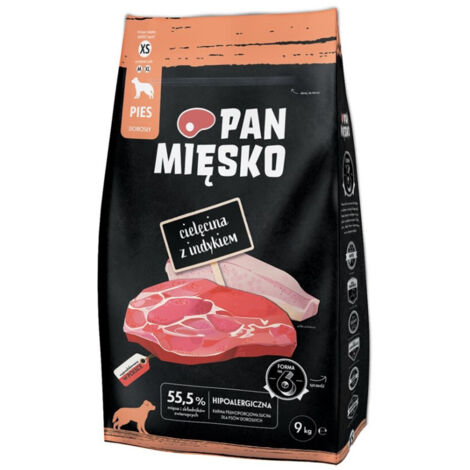 Comida para perros Pan Mi臋sko Ternera con pavo crujiente XS 9 kg