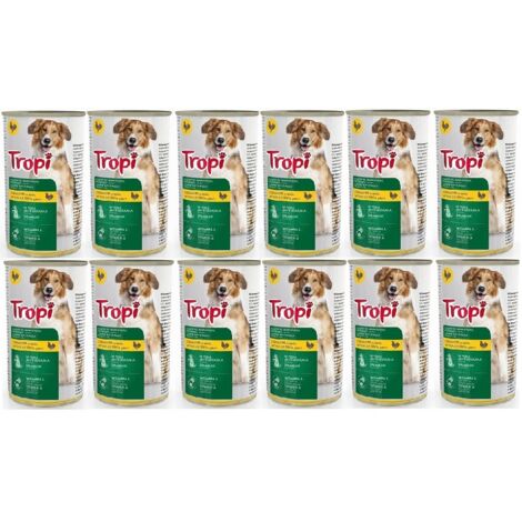 Comida para perros TROPI 1250g con aves 12 uds