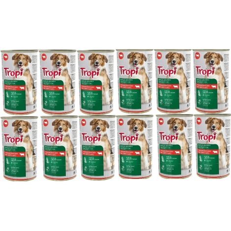 Comida para perros TROPI 1250g con ternera 12 uds