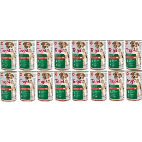 Comida para perros TROPI 1250g con ternera 16 uds