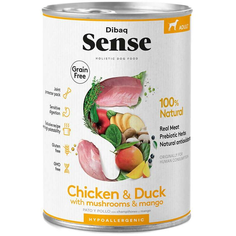 

Sense Grain Free POLLO & PATO Lata humedo perro 380gr - Dibaq