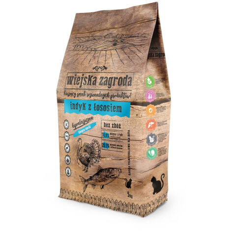 Comida seca para gatos Wiejska Zagroda Comida de pavo y salmón 5kg