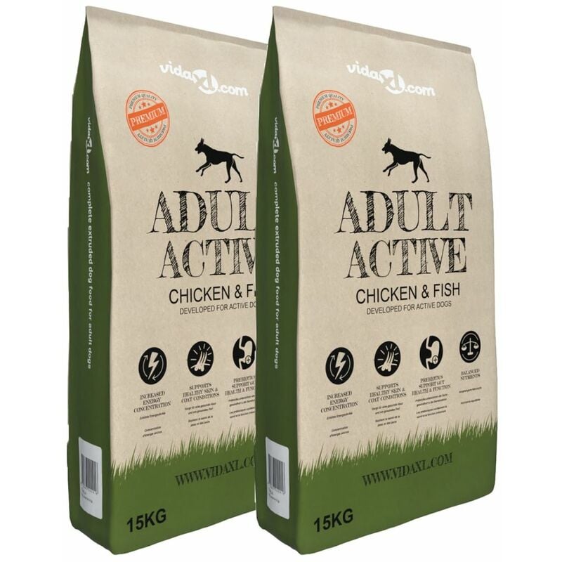 

Comida seca para perro Adult Active Chicken & Fish 2 uds 30 kg