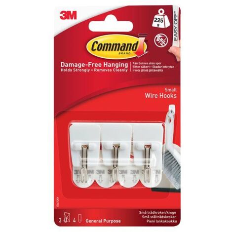 Command 17067 White Wire Hooks (Pack 3) COM17067