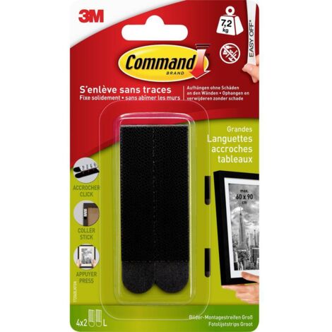 Command 17202BLK Immagine di Fissaggio, Confezione da 4, 2 Fogli, Misura Grande, Nero