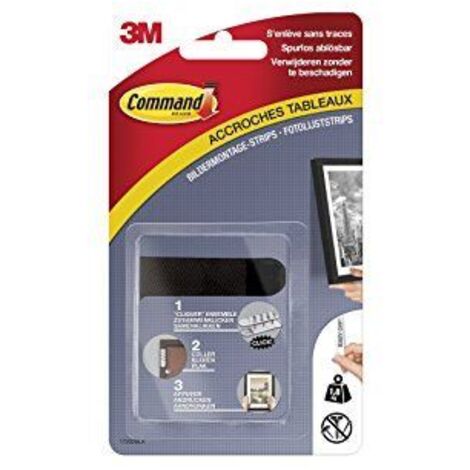 Command 17202BLK Immagine di Fissaggio, Confezione da 4, 2 Fogli, Misura S, Nero