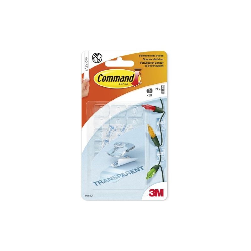

Command 17026Clr - Clips Adhesivos De Tamaño Mini (20 Clips Con 24 Tiras Adhesivas, Desmontable), Transparente - 3M