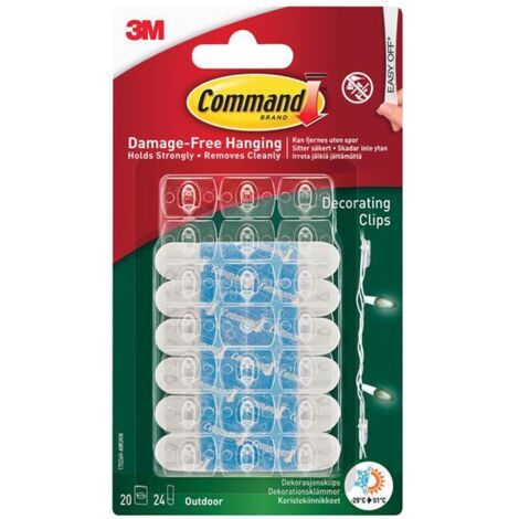 Command™ Clear Outdoor Decorating Clips (Pack 20) COM17026HAW